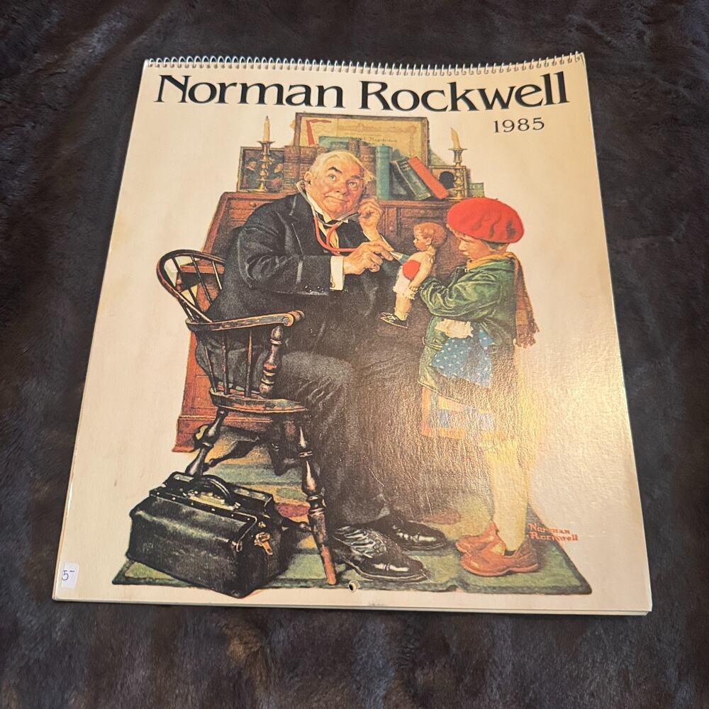 Norman Rockwell Wall Calendar 1985 Vintage Poster size Art‎ prints spiral bound